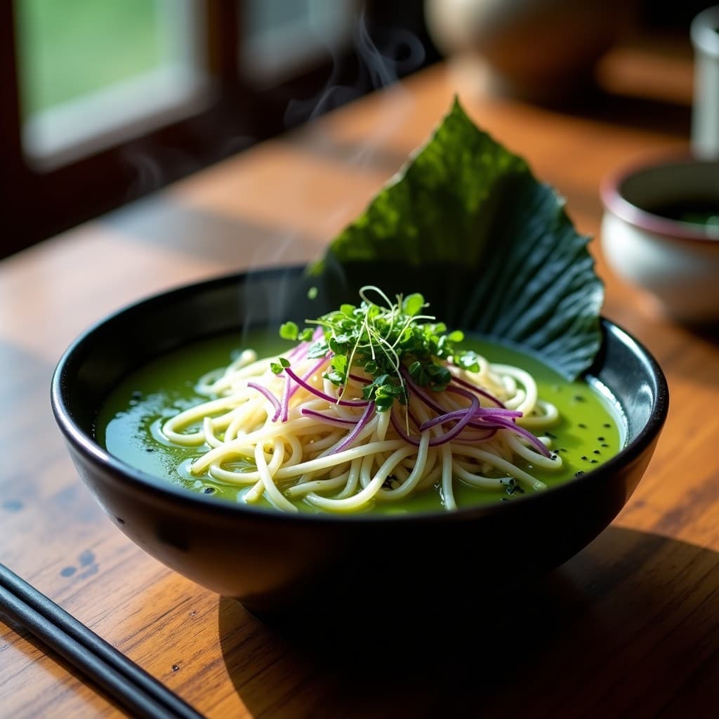 Ramen de Espirulina y Fideos de Konjac: Receta Japones Vegana y Alta en Proteína