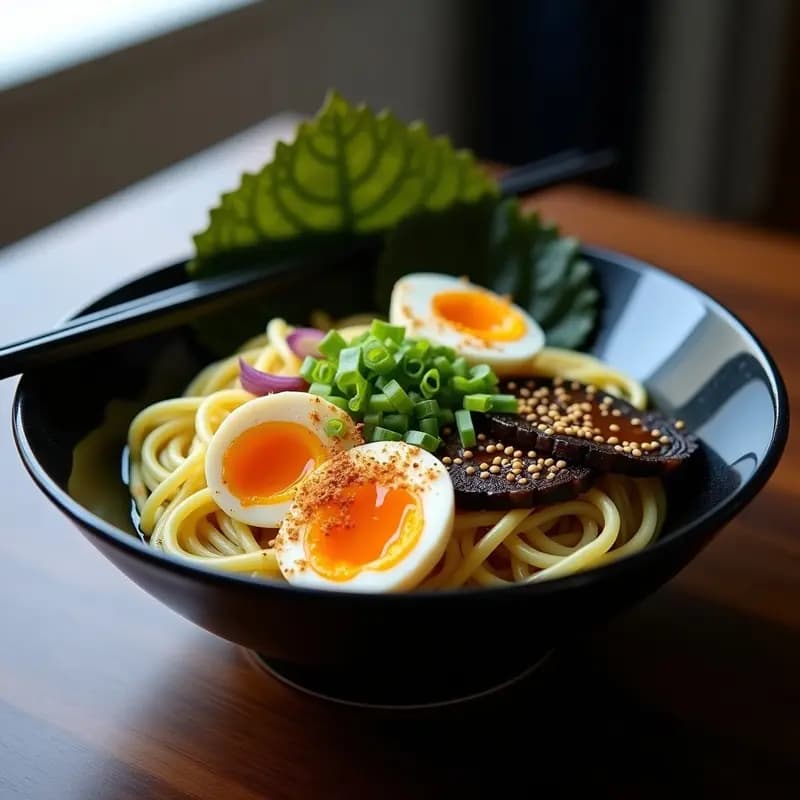 Ramen de Fideos de Calabacín y Huevo Marinado en Salsa Teriyaki: Receta Low Carb en 15 Minutos