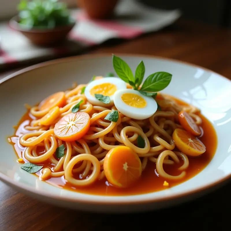 Ramen de Gominolas y Frutas con Leche de Coco: Postre Asiático Divertido para Niños