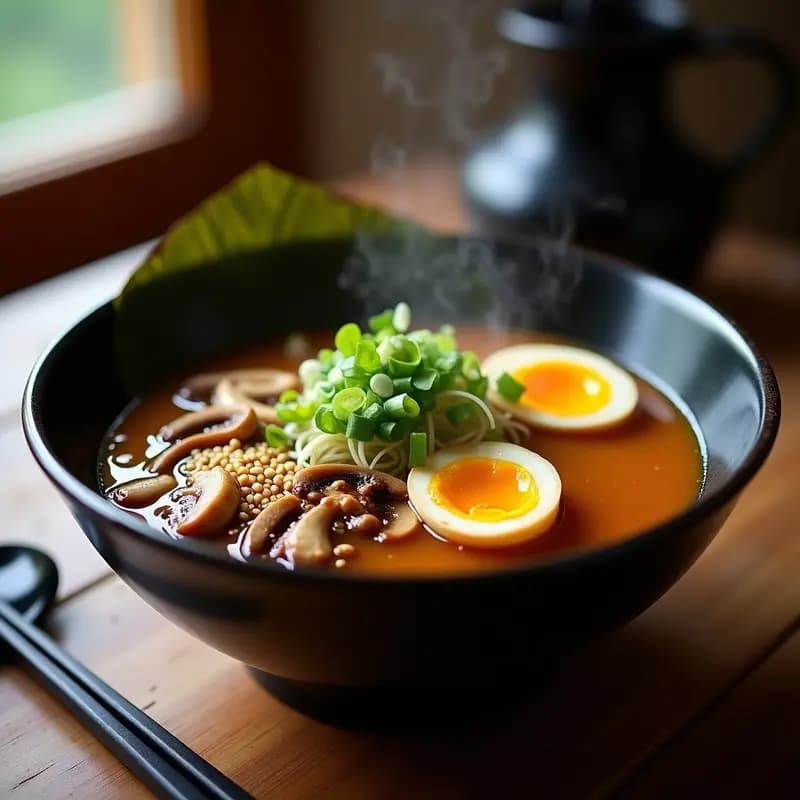 Ramen de Hongos y Misos con Huevos Marinados: Receta Japonesa en Olla Rápida