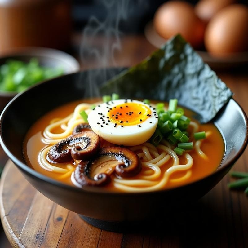 Ramen de Bones Broth y Hongos Shiitake: Receta Keto en Olla Express con Huevos Marinados