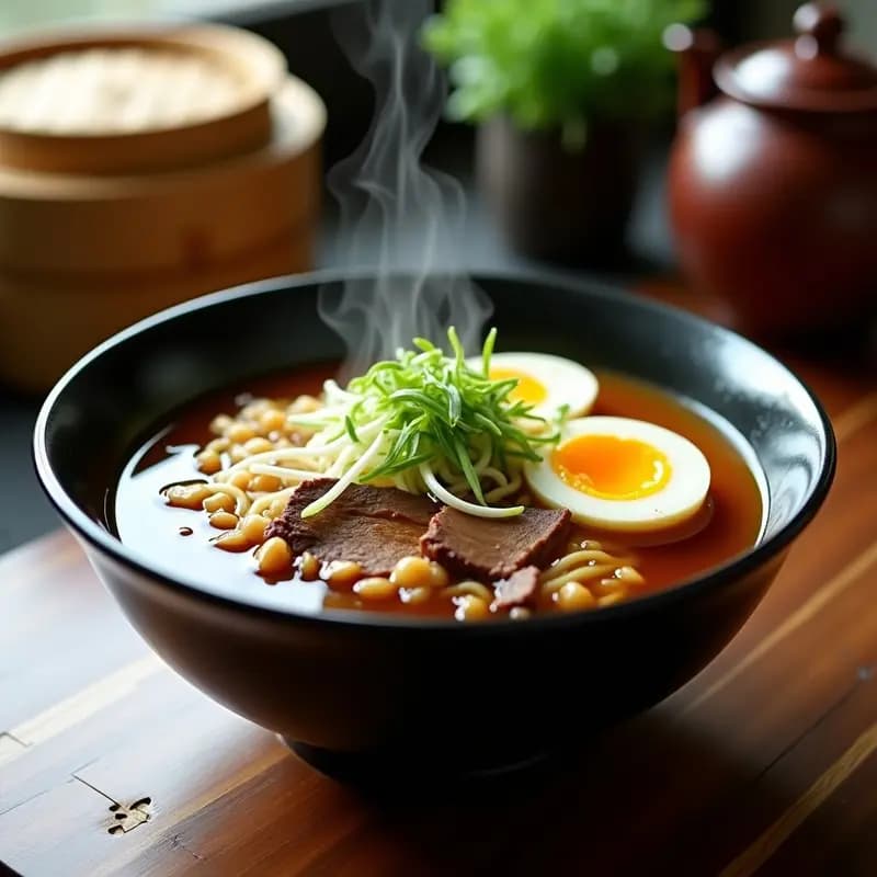 Ramen de Huesos de Res con Caldillo de Jengibre y Cebolla Negra: Receta Japonesa en Olla Lenta con Toque Umami