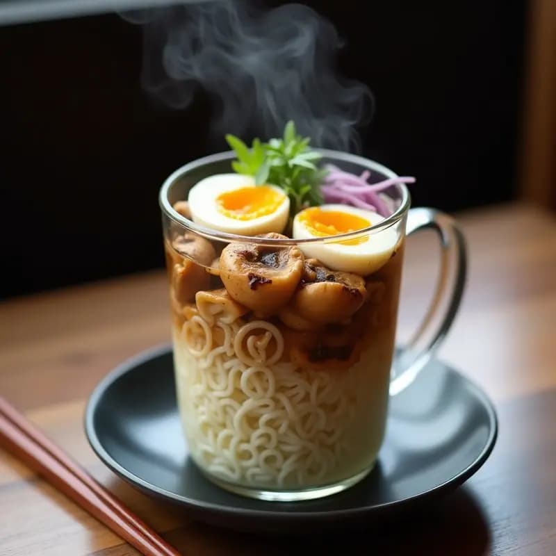 Ramen de Huevo de Codorniz y Hongos Shimeji: Receta Japonesa en Taza Viral para Instagram