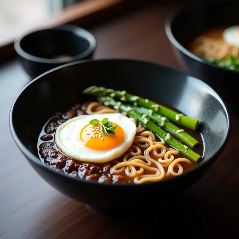 Ramen de Huevo y Espárragos con Caldo de Sésamo: Receta Japonés Keto y Sin Gluten