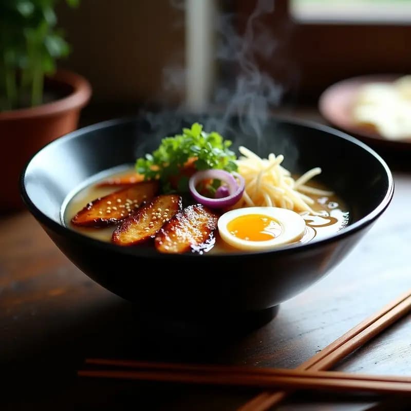 Ramen Japonés de Pollo Teriyaki y Champiñones Shitake: Receta Casera en 30 Minutos con Huevos Marinado