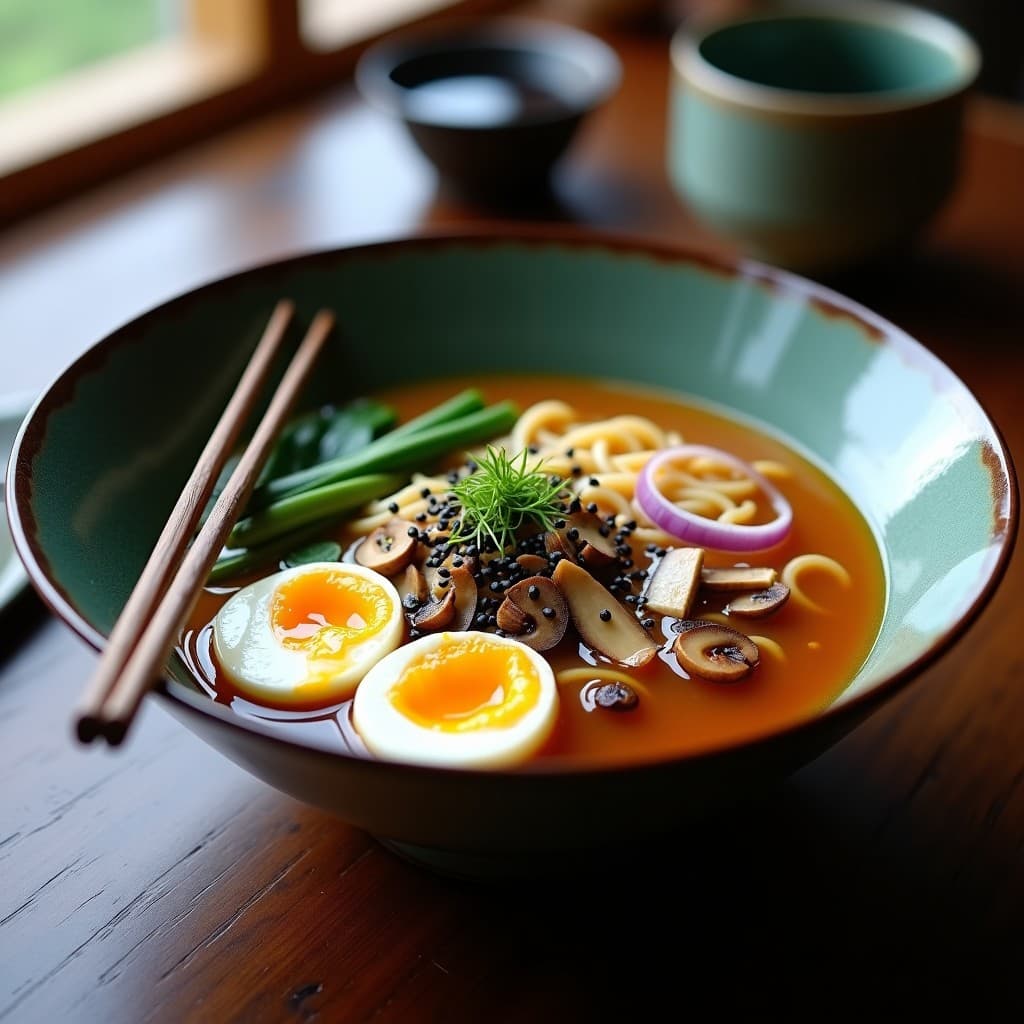 Ramen de Kelp y Setas con Huevo Marinado: Receta Japonesa Vegana y Detox