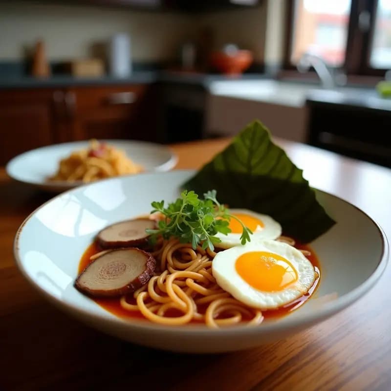 Ramen de Miscotlán con Huevo Marinado y Hongos Shitake: Receta Mexicana-Japonesa Fusion en 30 Minutos
