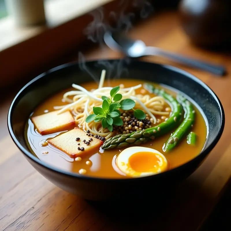 Ramen de Miscotán y Espárragos: Sopa Japonesa Vegana y Desintoxicante en 30 Minutos