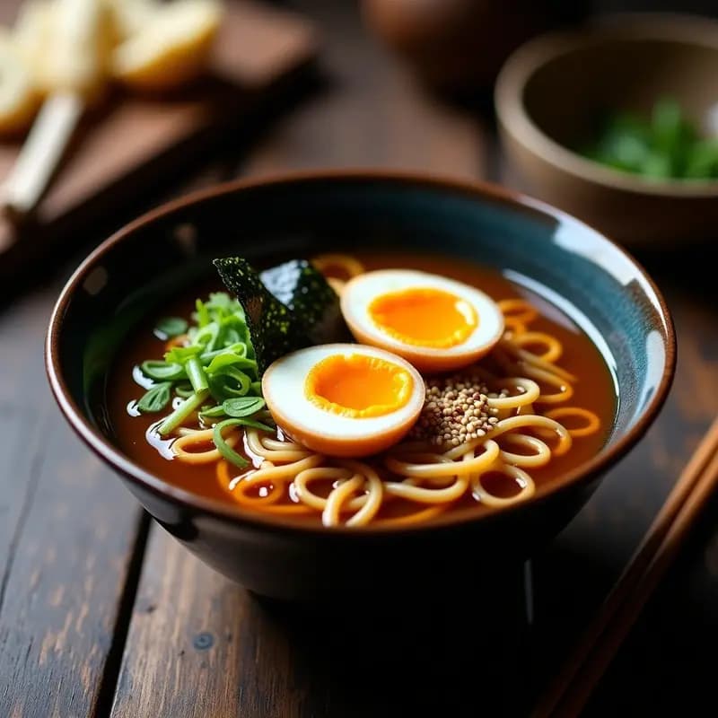 Ramén de Miscutáneos con Huevo Marinado: Receta Japonesa Económica y Nutritiva