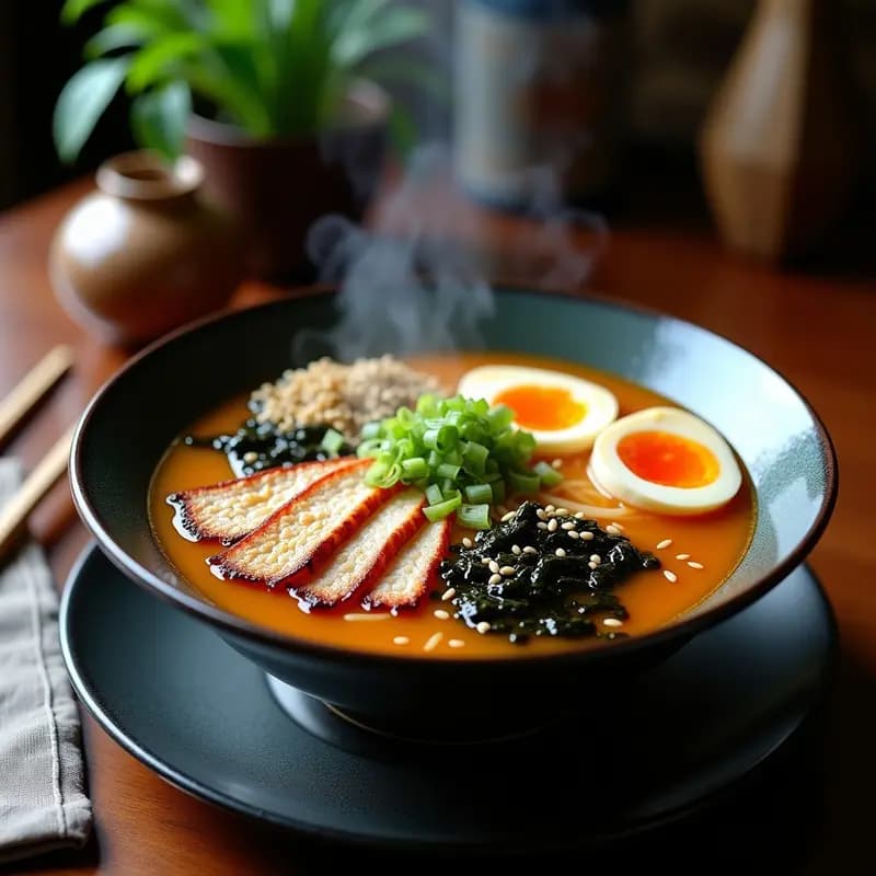 Ramen de Misos y CerdoChashu con Huevo Marinado: Receta Japonesa Auténtica en Casa