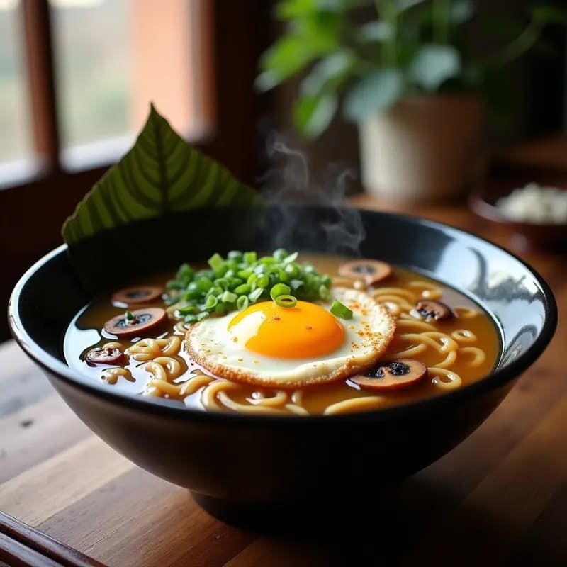 Ramen Japones de Miso con Champiñones Shitake y Huevo Pochado: Receta Tradicional en 30 Minutos