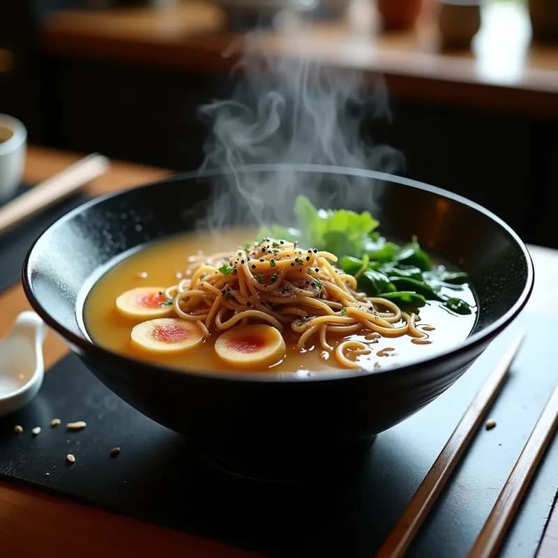 Ramen de Miso con Hongo Reishi y Pak Choi: Receta Japonesa Inmunoestimulante