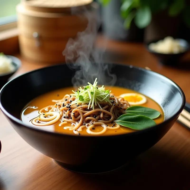 Ramen de Miso con Hongos Reishi y Espinacas: Receta Japonesa Vegana para Fortalecer el Sistema Inmune