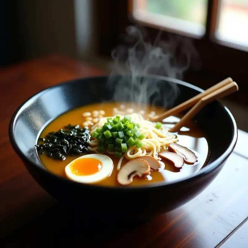 Ramen de Caldo Miso y Hongos Shitake: Receta Japonesa Vegana y Digestiva en 30 Minutos