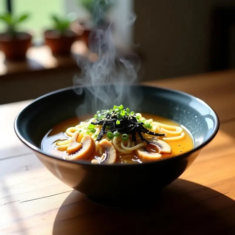 Ramen de Misos y Hongos Shimeji: Receta Japonesa Vegana con Fideos de Konjac en 15 Minutos