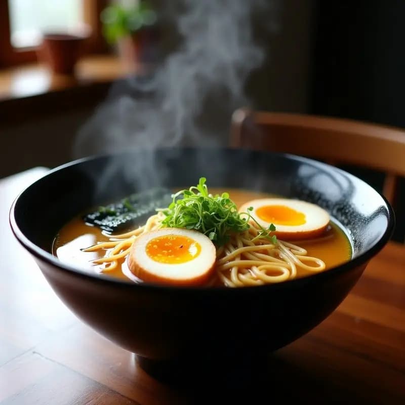Ramen de Miso con Huevo Marinado y Brotes de Bambú: Sopa Japonesa en 30 Minutos