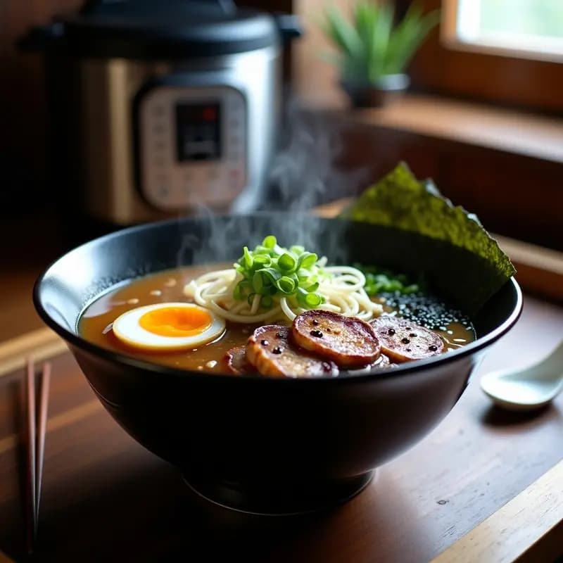 Ramen de Miso con Huevos Mar вінados y Hongos Shiitake: Receta en Olla Exprés