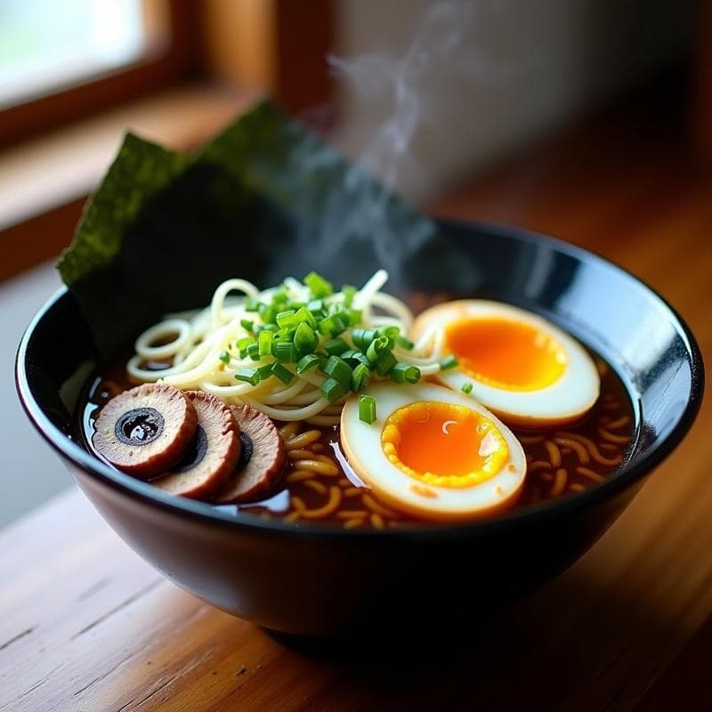Ramen de Miso Negro con Huevo Marinado y Hongos Shiitake: Receta Japonesa Auténtica en Thermomix