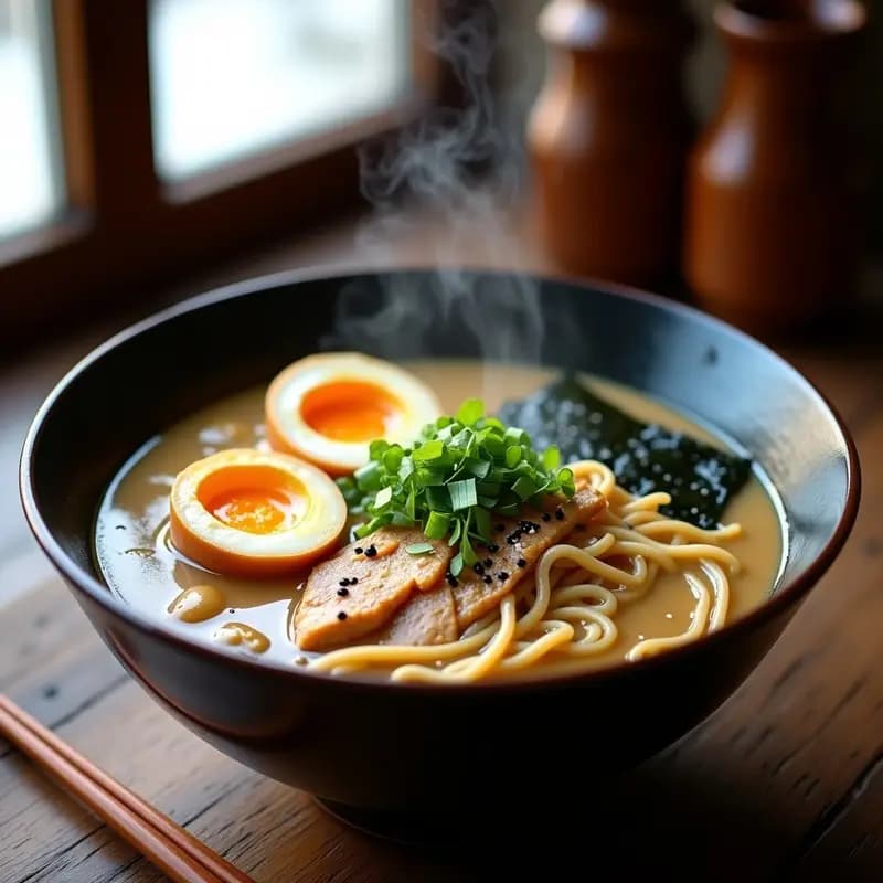 Ramen de Miso con Pollo y Hojas de Mostaza: Sopa Japonesa de Invierno