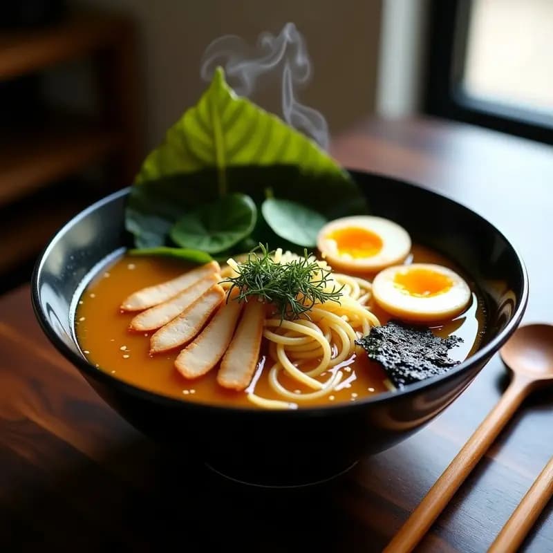 Ramen de Miso con Caldo de Pollo y Hongo Reishi: Receta Japonesa de Reforzamiento Inmunológico