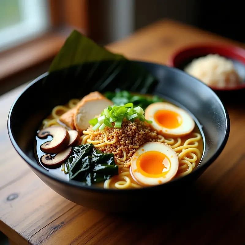 Ramen japonés de Miso y Pollo Aromatizado con Jengibre: Receta Tradicional Casera en 40 Minutos
