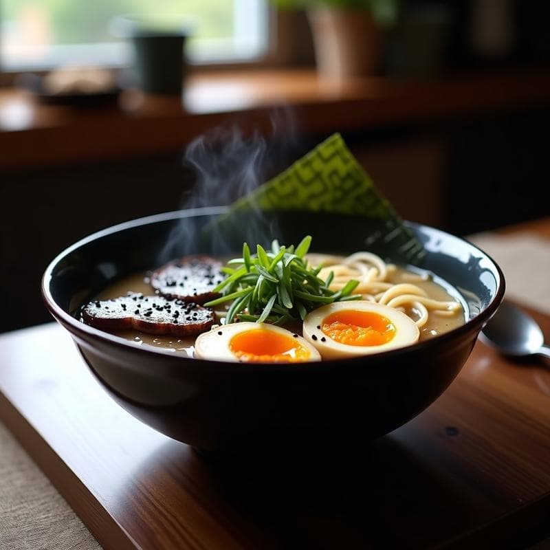 Ramen de Miso con Champiñones Portobello y Huevo Marciano: Receta Japonesa en 20 Minutos