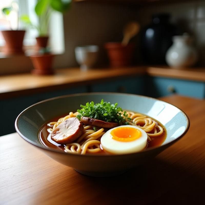 Ramen de Miso con Setas Shiitake y Espinacas: Receta Japonesa Keto y Sin Gluten en 15 Minutos