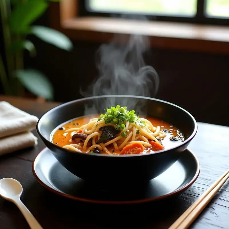 Ramen de Miso Vegano con Fideos de Lentejas y Champiñones Shimeji: Receta Japonesa Reconfortante