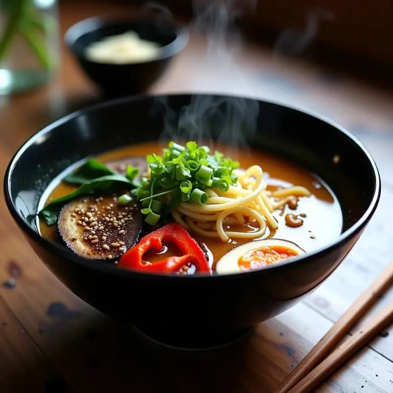 Ramen de Miso y Verduras: Sopa Japonesa Vegana con Fideos de Trigo Sarraceno