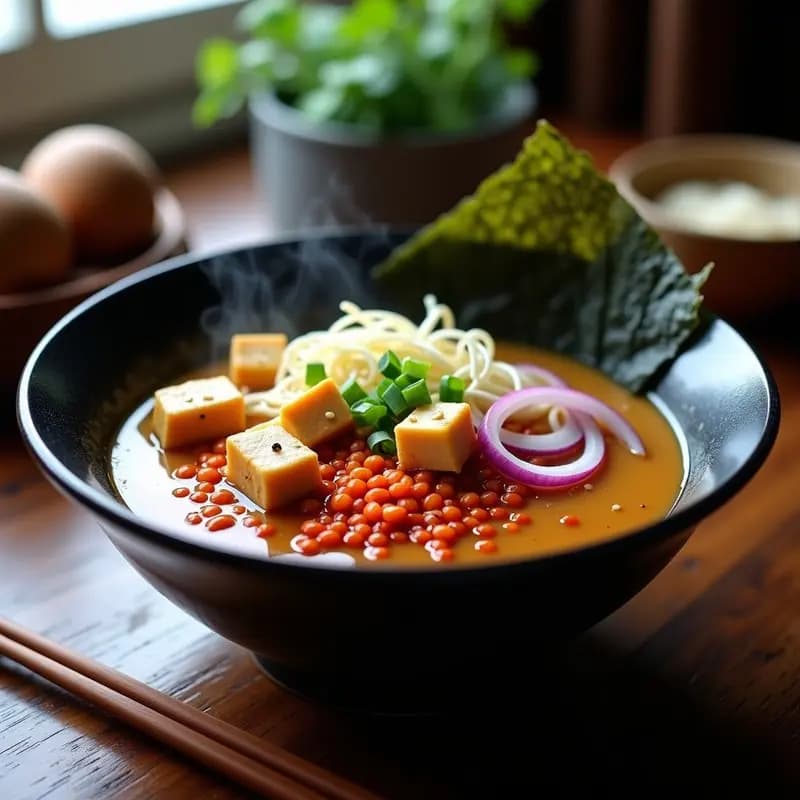 Ramen de Misos y Fideos de Lentejas: Receta Japonesa Vegana y Alta en Proteína