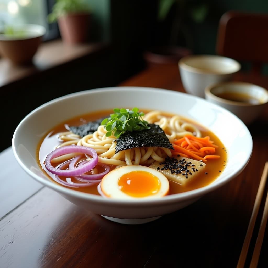 Ramen de Misoshiru con Corazón de Alcachofa: Receta Japonesa Vegana y Baja en Calorías