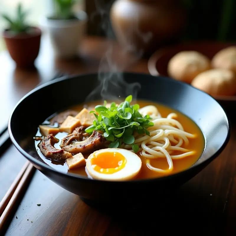 Ramen de Misoshiru con Hongos Shitake: Sopa Japonesa Keto y Reconfortante