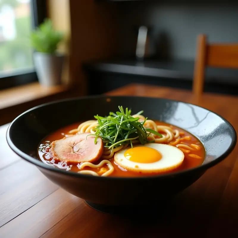 Ramen de Misoshiru con Huevo Marinado y Espinacas: Receta Japonesa Keto y Sin Fideos