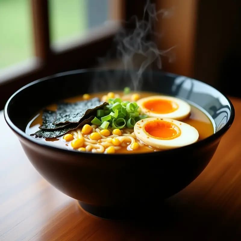 Ramen de Misoz con Huevos Marinado y Maíz: Receta Japonesa Reconfortante y Rápida
