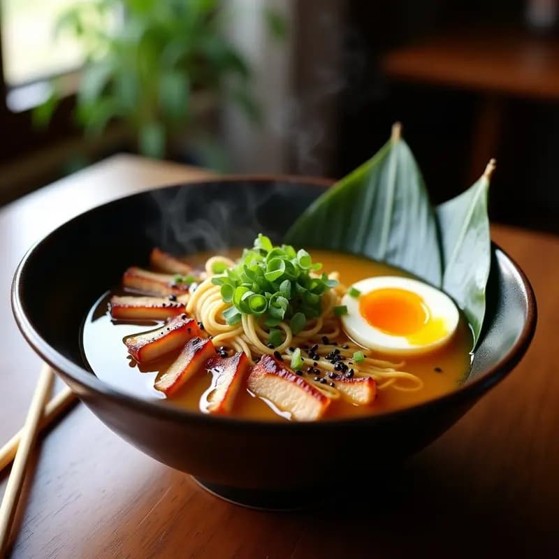 Ramen de Pato Pekinés: Sopa Japonesa con Fideos Caseros y Huevos Marinados