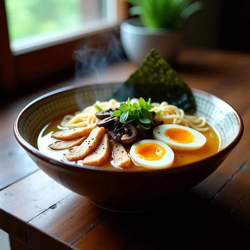 Ramen de Pollo y Misoshiru con Fideos de Chirivía: Receta Japonesa Baja en Calorías en Olla Lenta