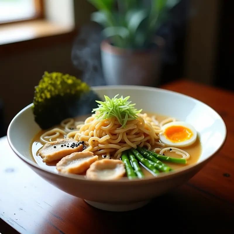 Ramen de Pollo y Espárragos: Receta Japonesa Alta en Proteína en Olla Exprés