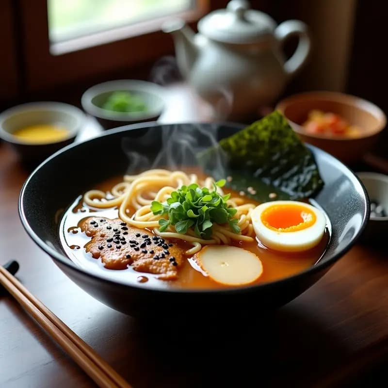 Ramen de Pollo y Hongo Shimeji: Receta Japonesa Reconfortante en Olla Lenta