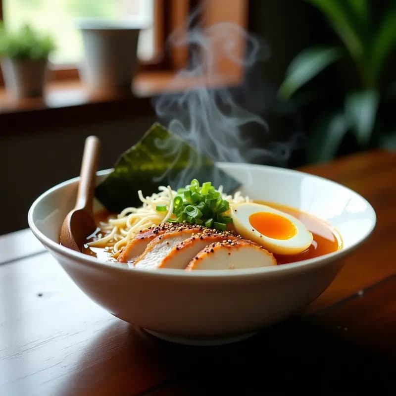 Ramen de Pollo y Huevo Marinado con Especias Japonesas: Receta en Thermomix en 20 Minutos