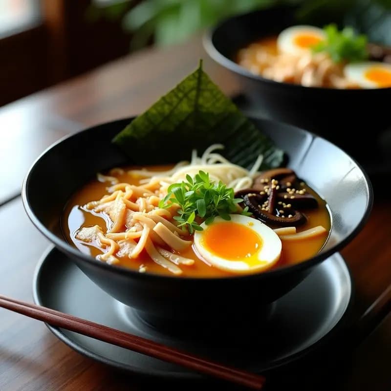 Ramen Japonés de Pollo y Huevo Marinado: Sopa Reconfortante y Alta en Proteína