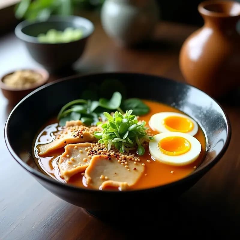 Ramen de Pollo y Huevos Marinados: Receta Japonesa Reconfortante y Alta en Proteína