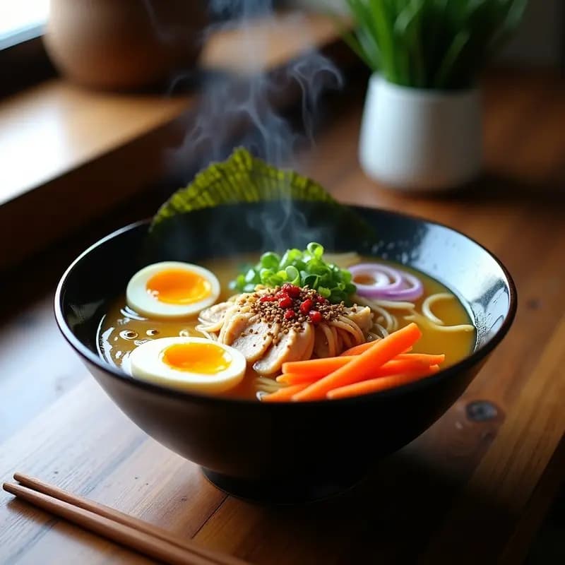 Ramen de Pollo y Jengibre: Receta Japonesa en Olla Exprés con Toque Casero
