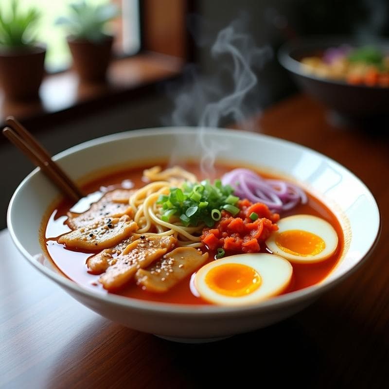 Ramen de Pollo y Kimchi: Receta Coreana Picante en 20 Minutos con Huevos Marinados