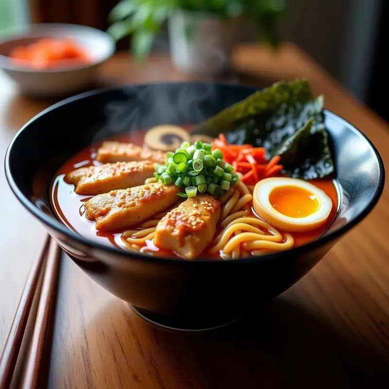 Ramen de Pollo y Kimchi: Receta Corea-Japonesa en Olla Rápida con Toque Picante