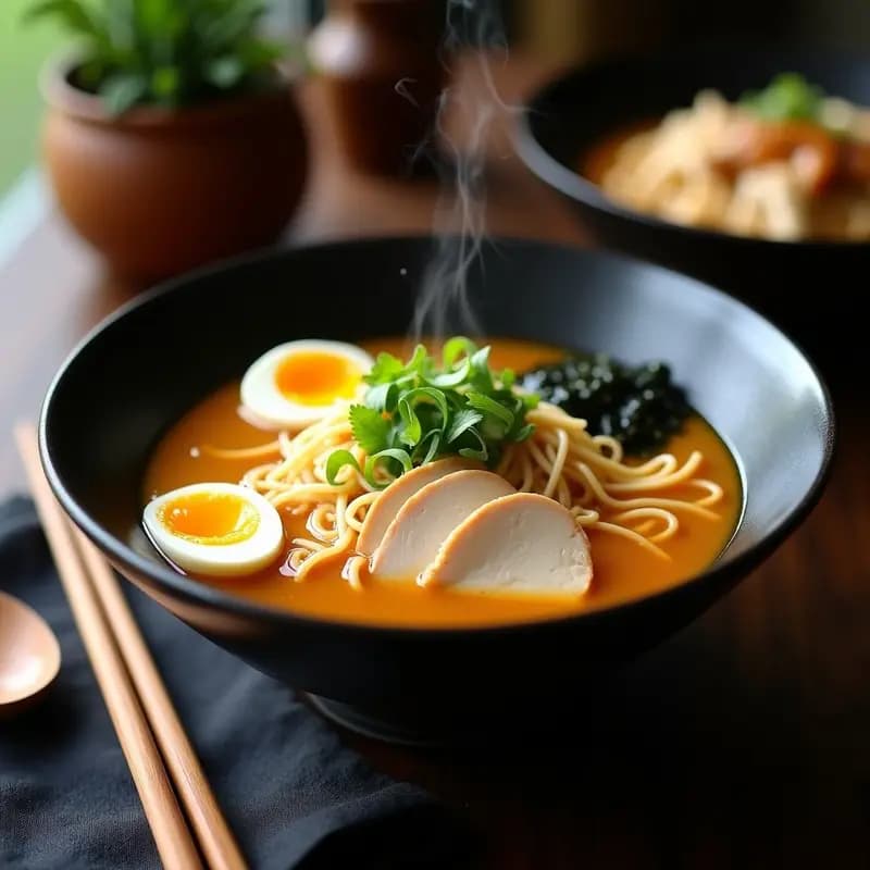 Ramen de Pollo y Shinji: Receta Japonesa con Caldo Ramen Casero en Olla Lenta