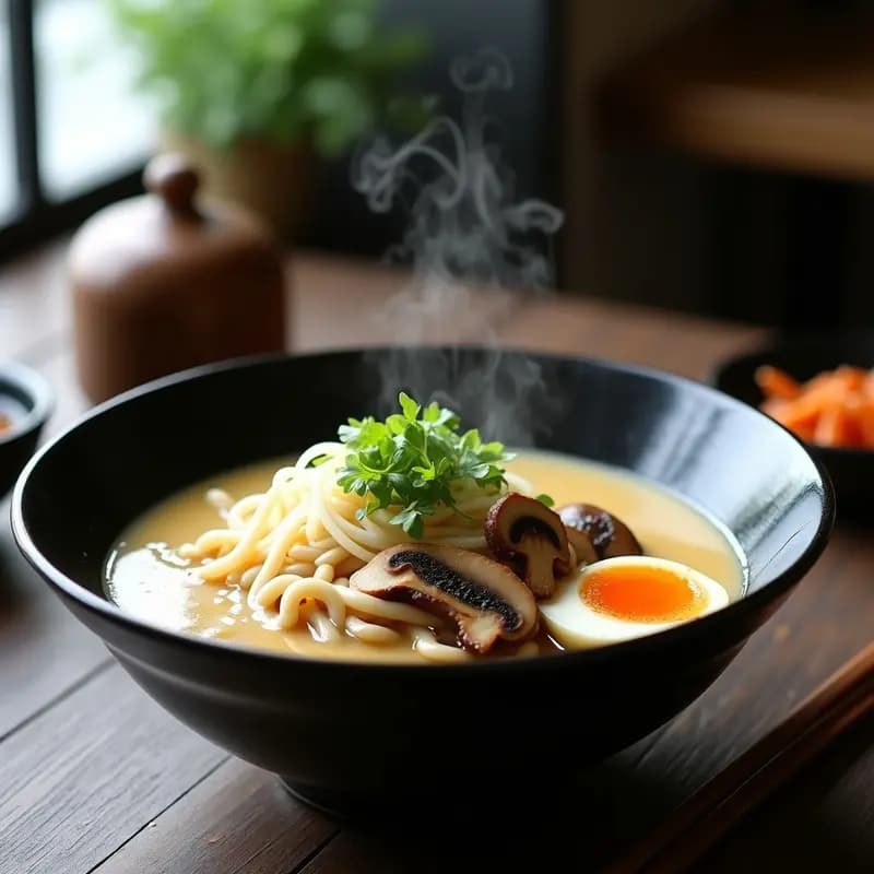 Ramen Vegano con Caldo de Misoshiro y Champiñones Shiitake: Receta Japonesa Reconfortante