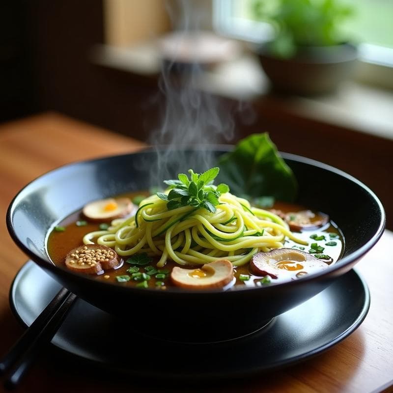 Ramen Vegano con Fideos de Calabacín: Receta Keto y Sin Gluten en 15 Minutos