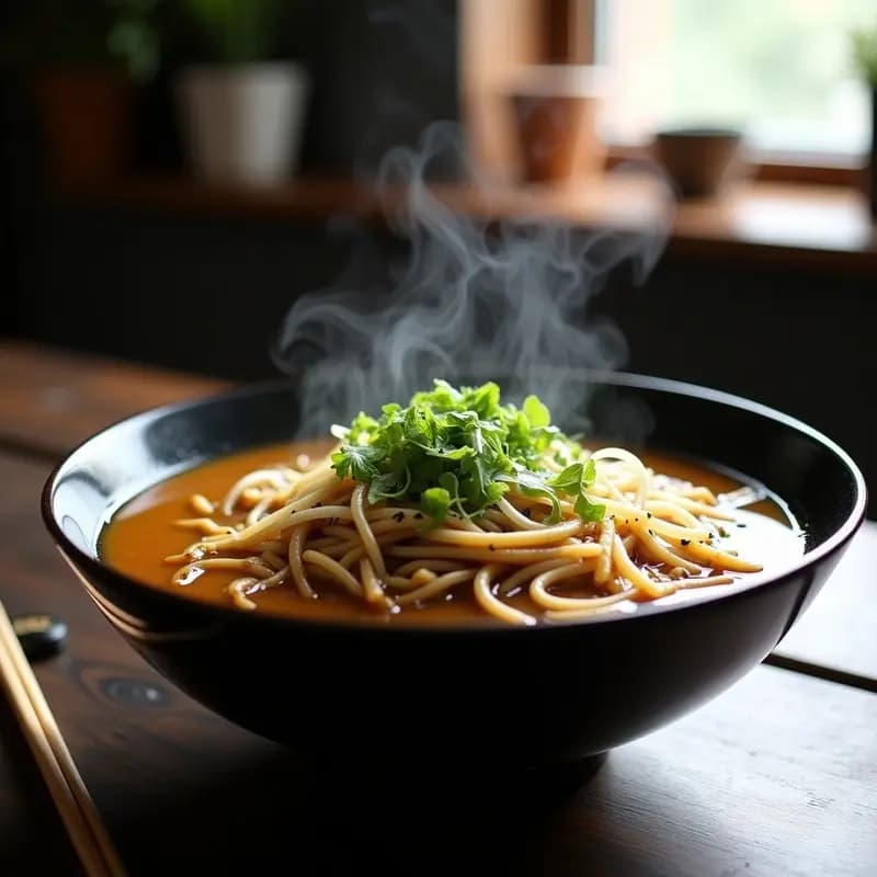 Ramen Japonés Vegano con Fideos de Trigo Sarraceno y Champiñones Shiitake: Receta Reconfortante