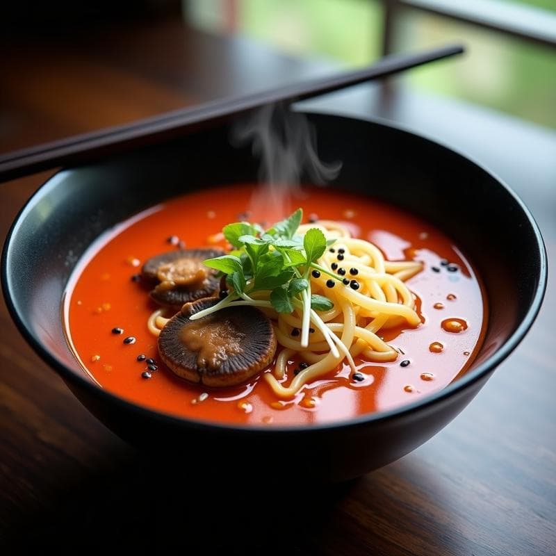 Ramen Vegano de Miso Rojo con Raíz de Loto: Receta Japonesa Auténtica y Sin Gluten