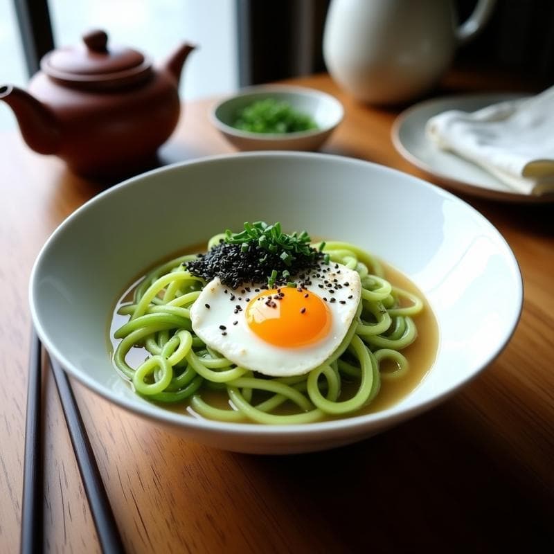 Ramen de Zoodles y Miso Blanco: Receta Keto en Airfryer con Huevo Poché